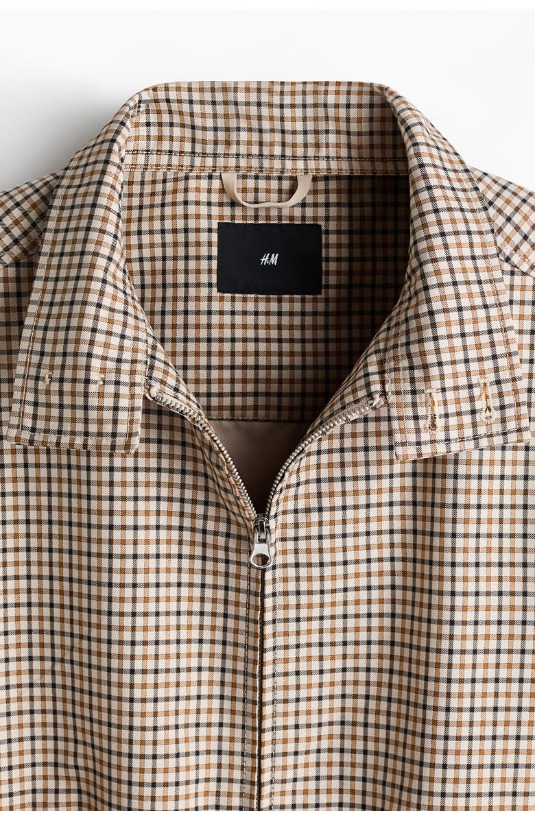 H&M Twill Jacket, Alternate, color, Beige/Checked