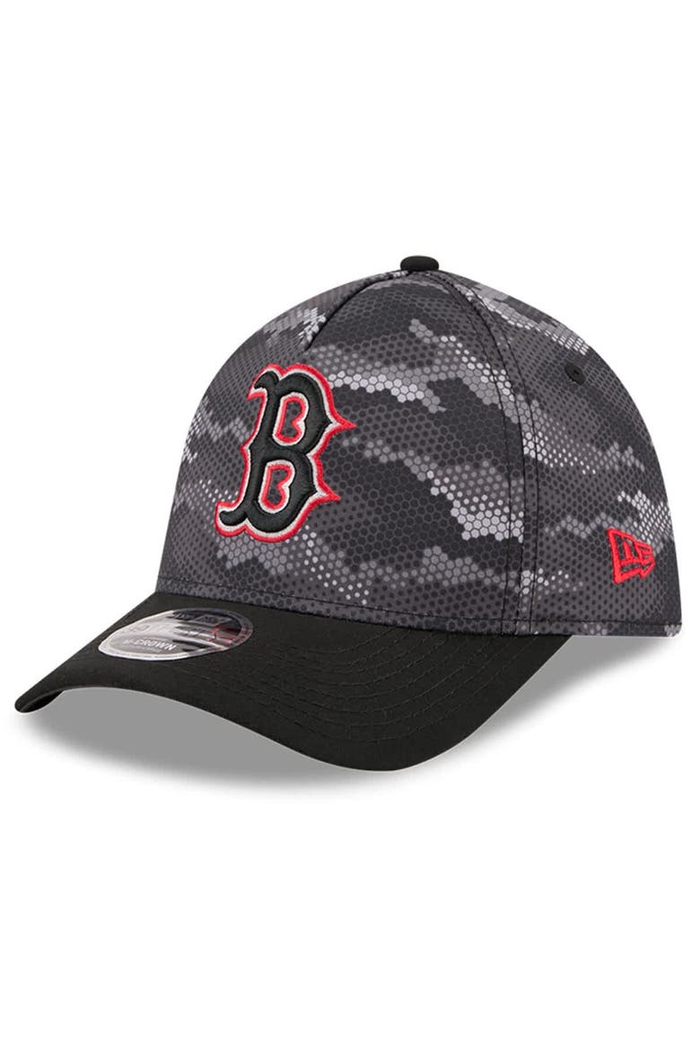 Men's New Era Black Boston Red Sox Camo 39THIRTY A-Frame Flex Hat, Main, color, Black