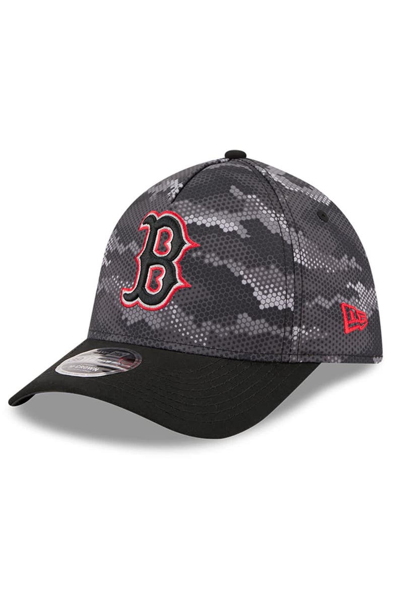 New Era Men's New Era Black Boston Red Sox Camo 39THIRTY A-Frame Flex Hat, Main, color, Black