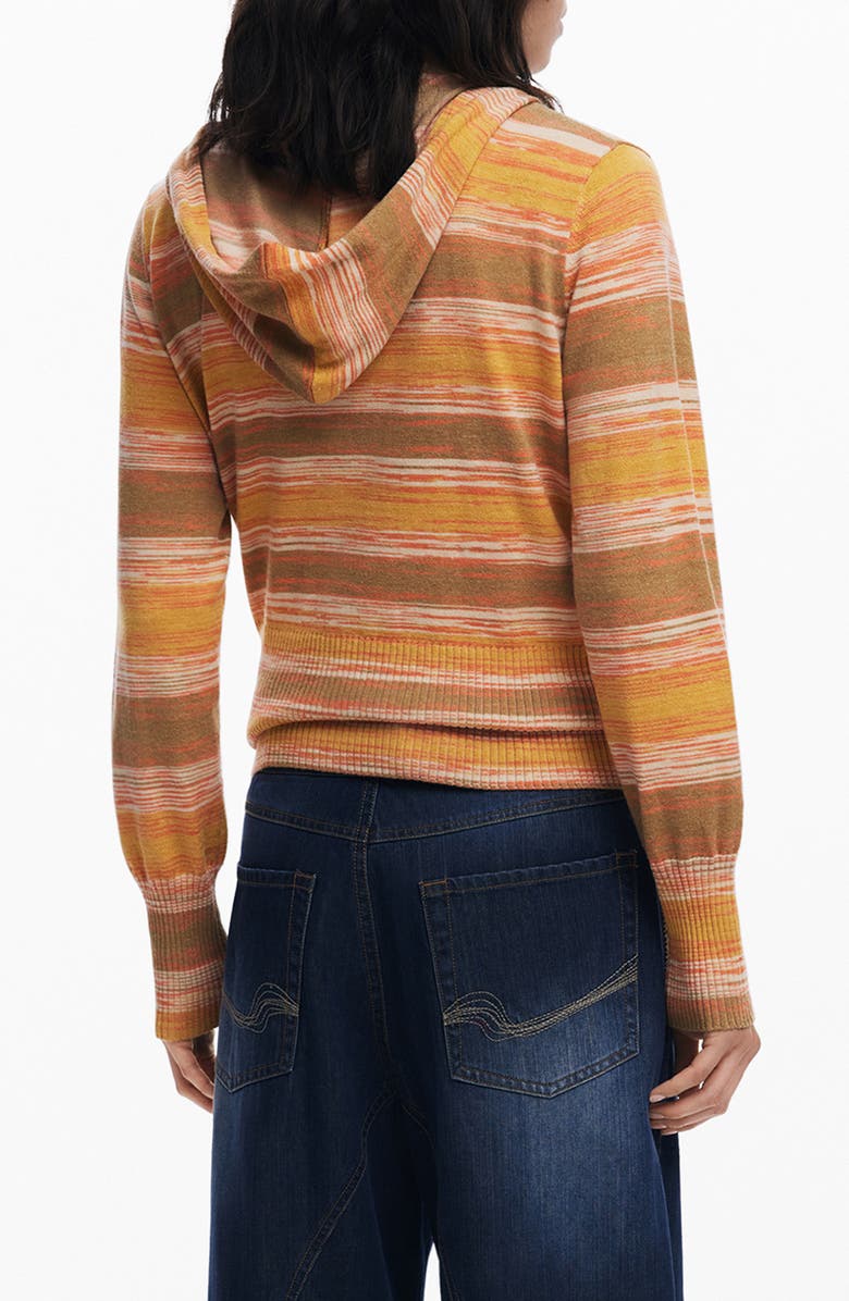 Desigual Space Dye Sweater Hoodie, Alternate, color, Orange