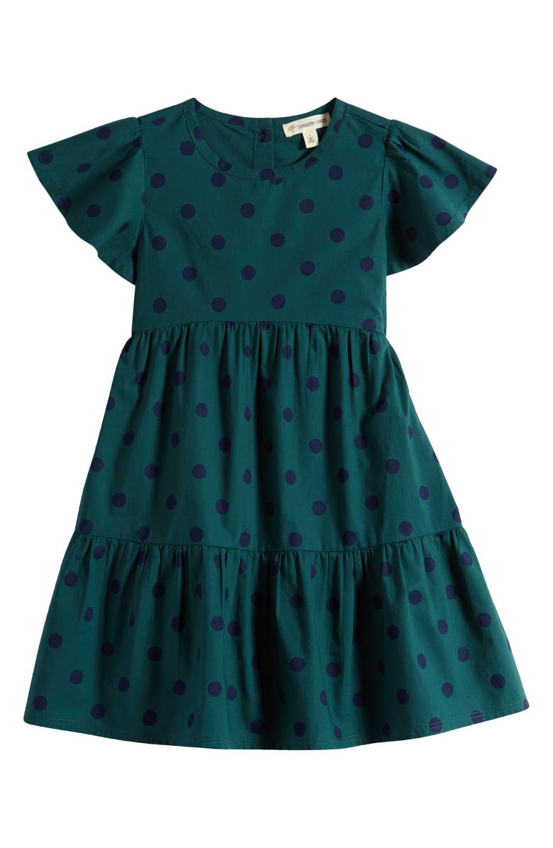 Tucker + Tate Kids' Polka Dot Flutter Sleeve Dress, Main, color, 