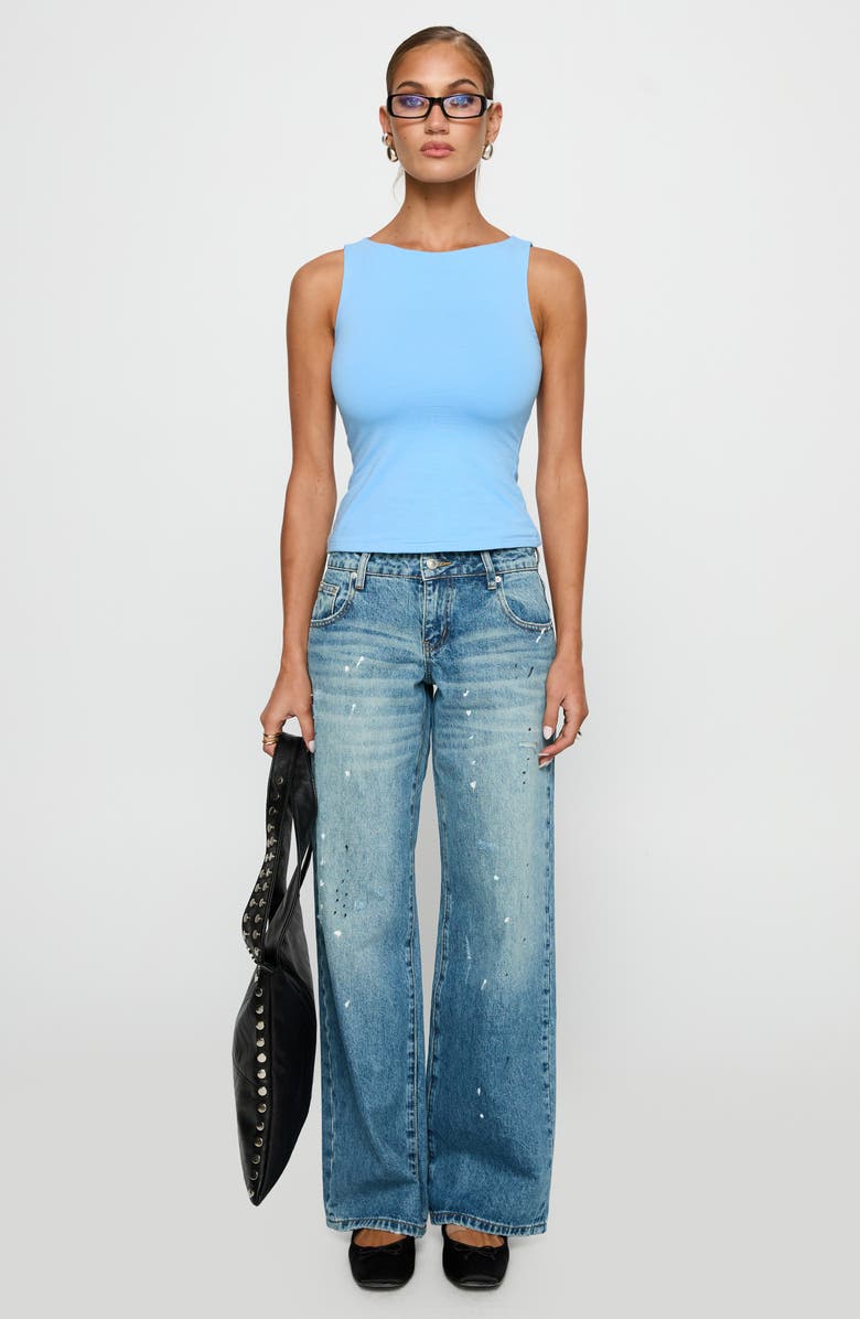 Princess Polly Lose Your Number Jersey Tank, Alternate, color, Blue