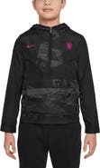 Nike Youth Nike Black Chelsea Amplify Windrunner Anorak Half-Zip Hoodie Jacket