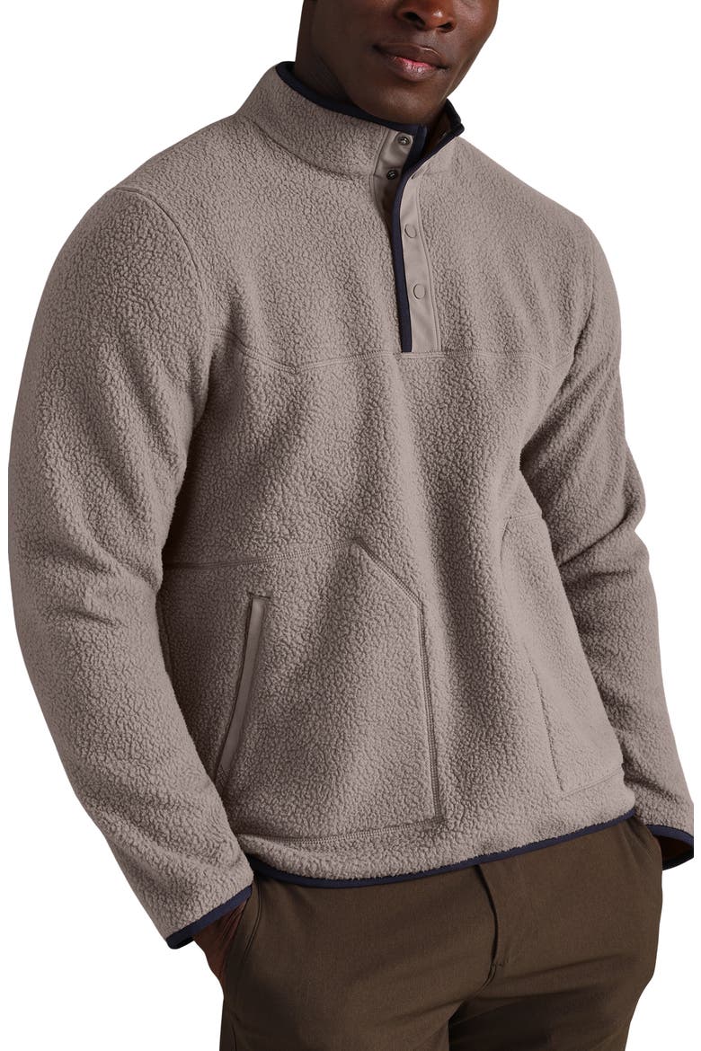 Fairbanks Fleece Quarter Snap Pullover, Main, color, FOGGY TAUPE