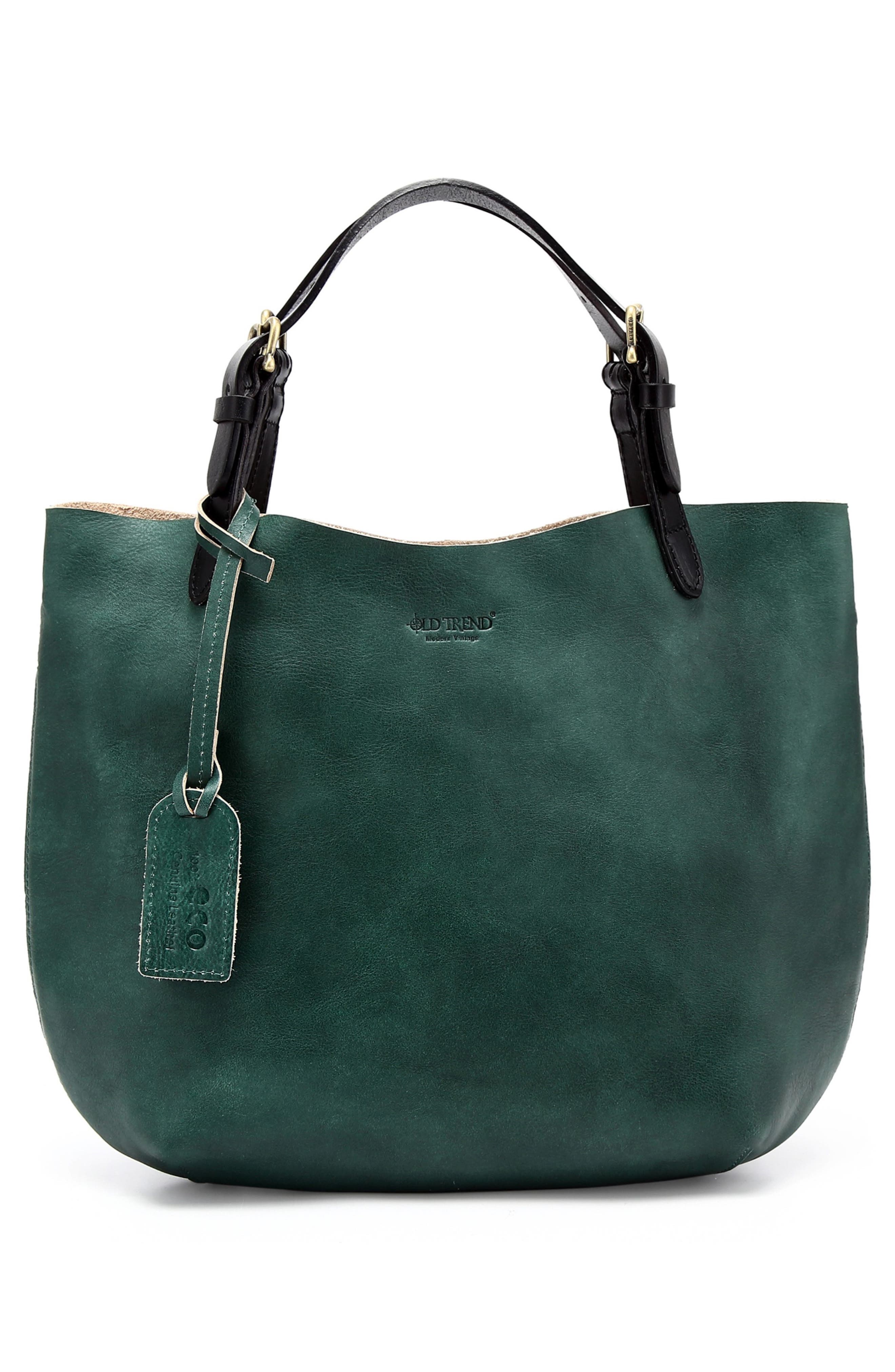 OLD TREND Dip Dye Leather Mini Tote, Alternate, color, Vintage Green
