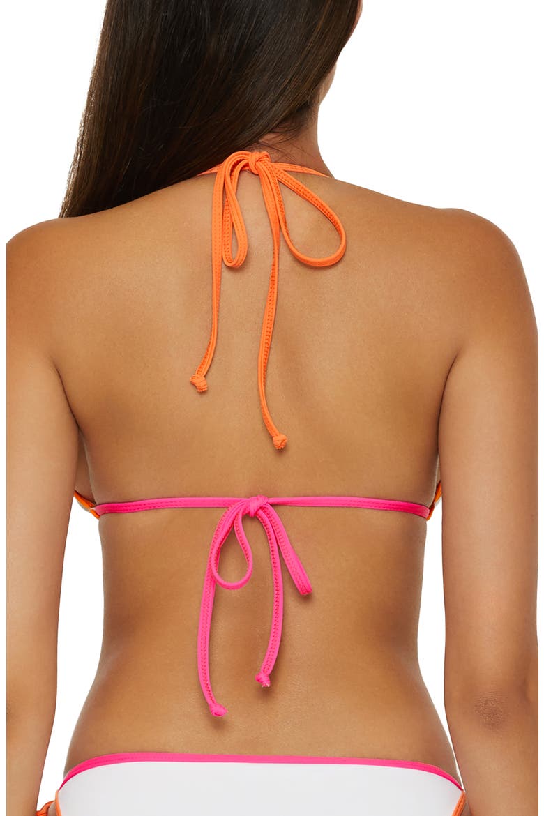 Block Party Triangle Bikini Top, Alternate, color, WHITE