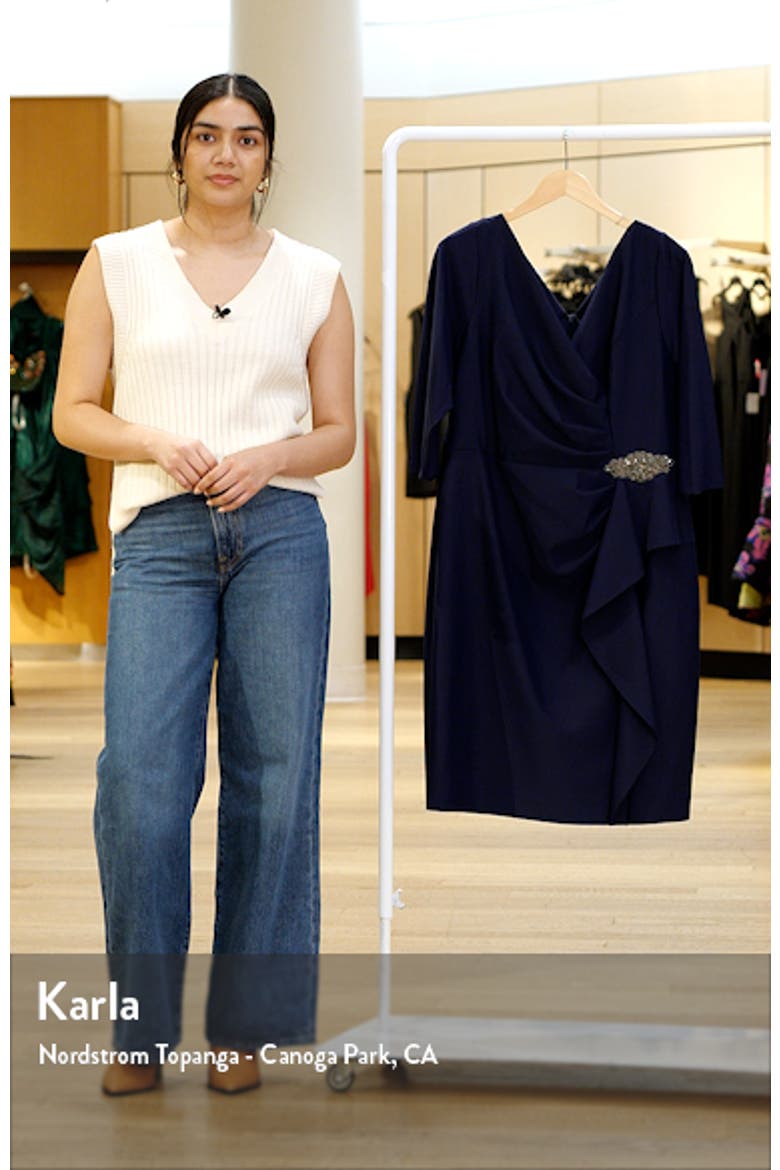 Pleated Sheath Cocktail Dress video