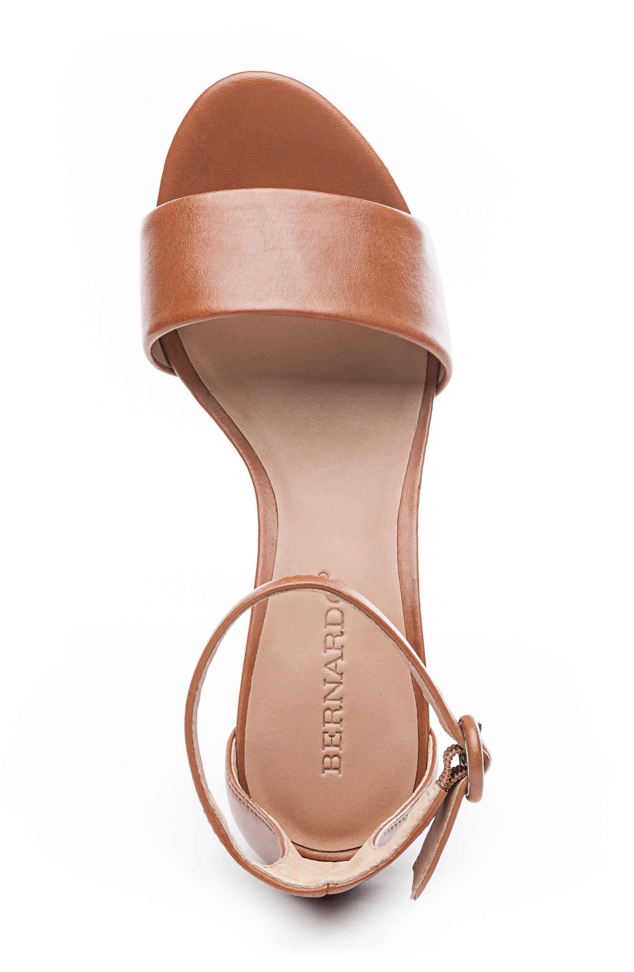 Bernardo Belinda Ankle Strap Sandal, Alternate, color, LUGGAGE LEATHER