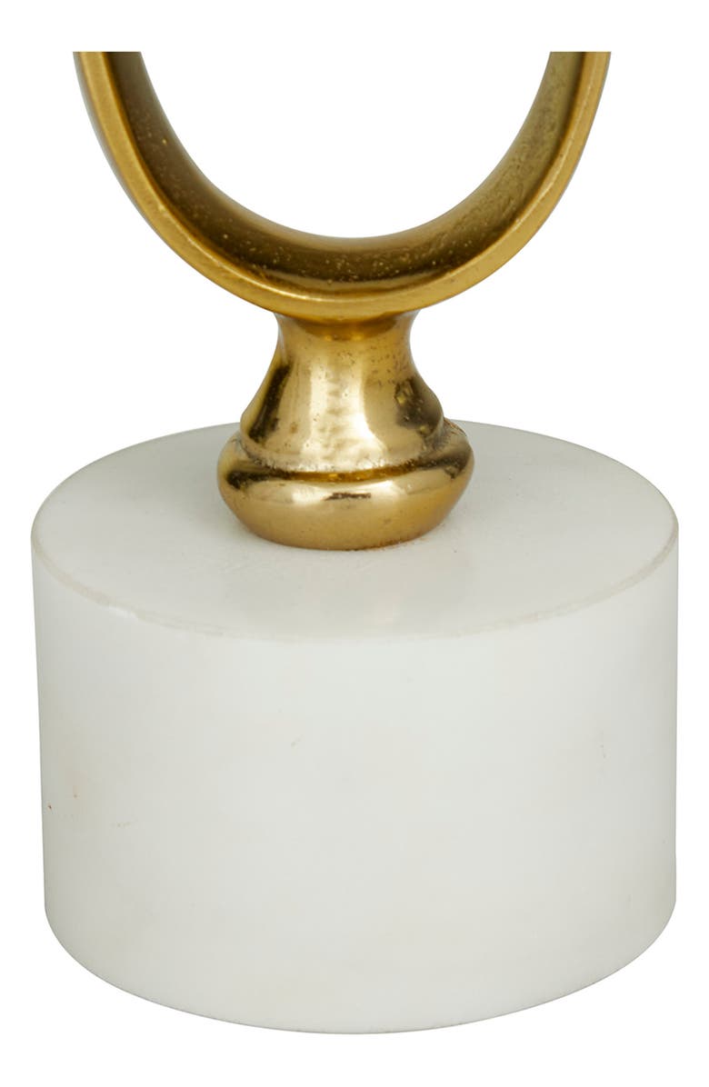 VIVIAN LUNE HOME Goldtone Aluminum Paper Clip Pillar Candle Holder with Marble Base - Set of 2, Alternate, color, 