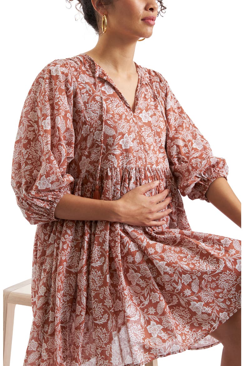 Cali Nursing Dress, Alternate, color, AMBER WHITE