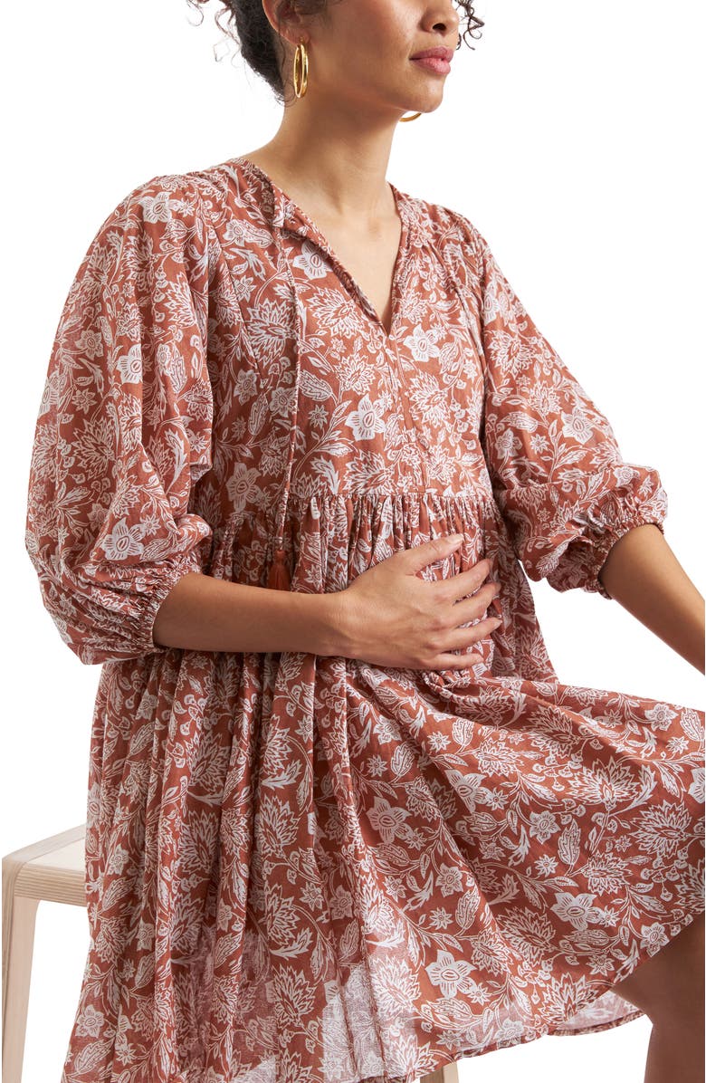 Ripe Maternity Cali Nursing Dress, Alternate, color, Amber / White