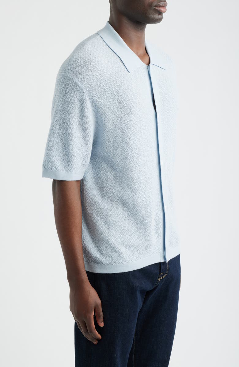 FRAME Short Sleeve Wool Cardigan, Alternate, color, Pale Blue