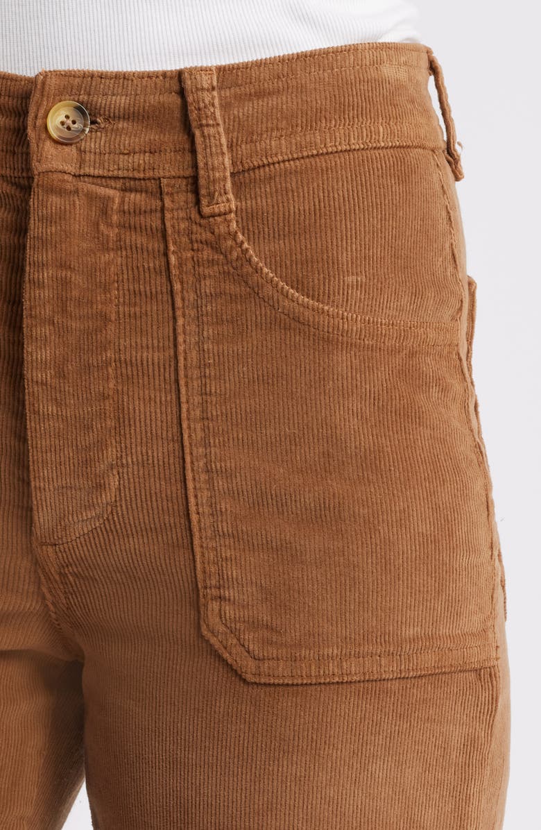 Marine Layer Bridget Flare Stretch Cotton Corduroy Pants, Alternate, color, Rust
