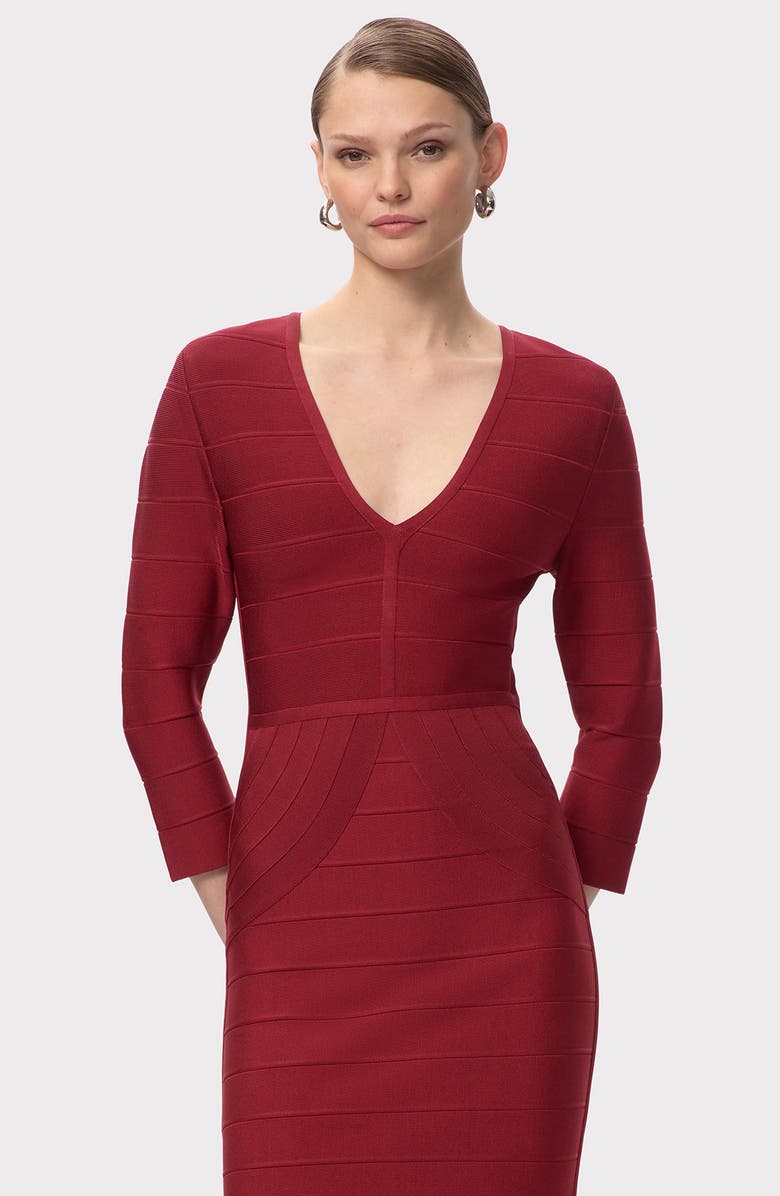 Herve Leger The Athena Dress, Alternate, color, Cabernet