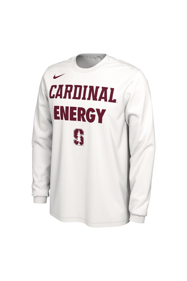 Unisex Nike  White Stanford Cardinal 2024 On-Court Bench Energy Long Sleeve T-Shirt, Alternate, color, White