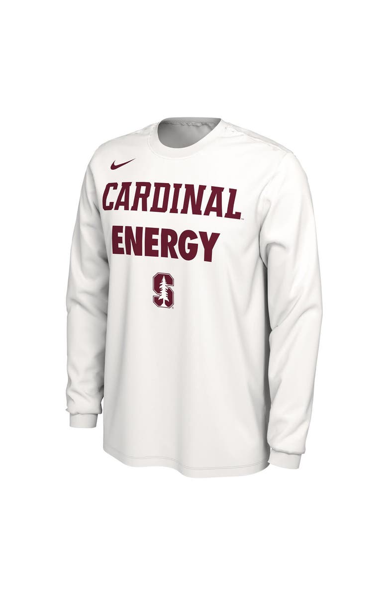 Nike Unisex Nike  White Stanford Cardinal 2024 On-Court Bench Energy Long Sleeve T-Shirt, Alternate, color, 