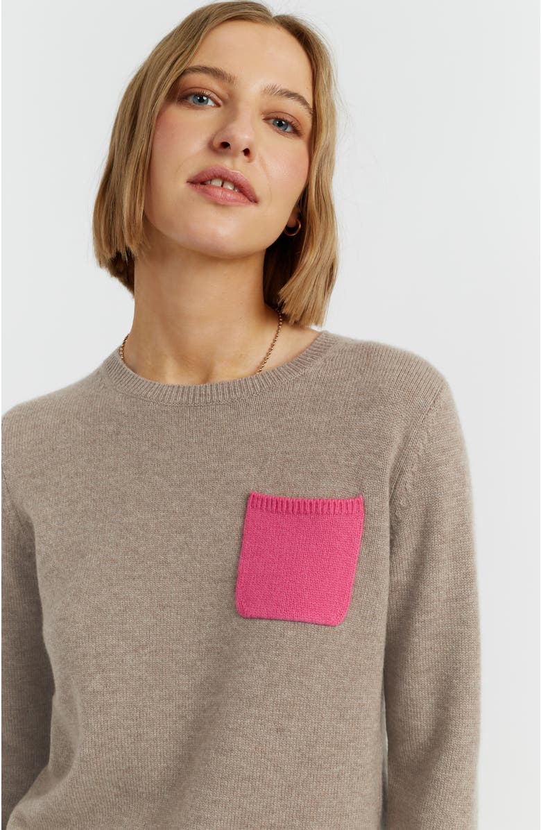 Chinti & Parker Wool Cashmere One Pocket Sweater, Alternate, color, Warm Oatmeal