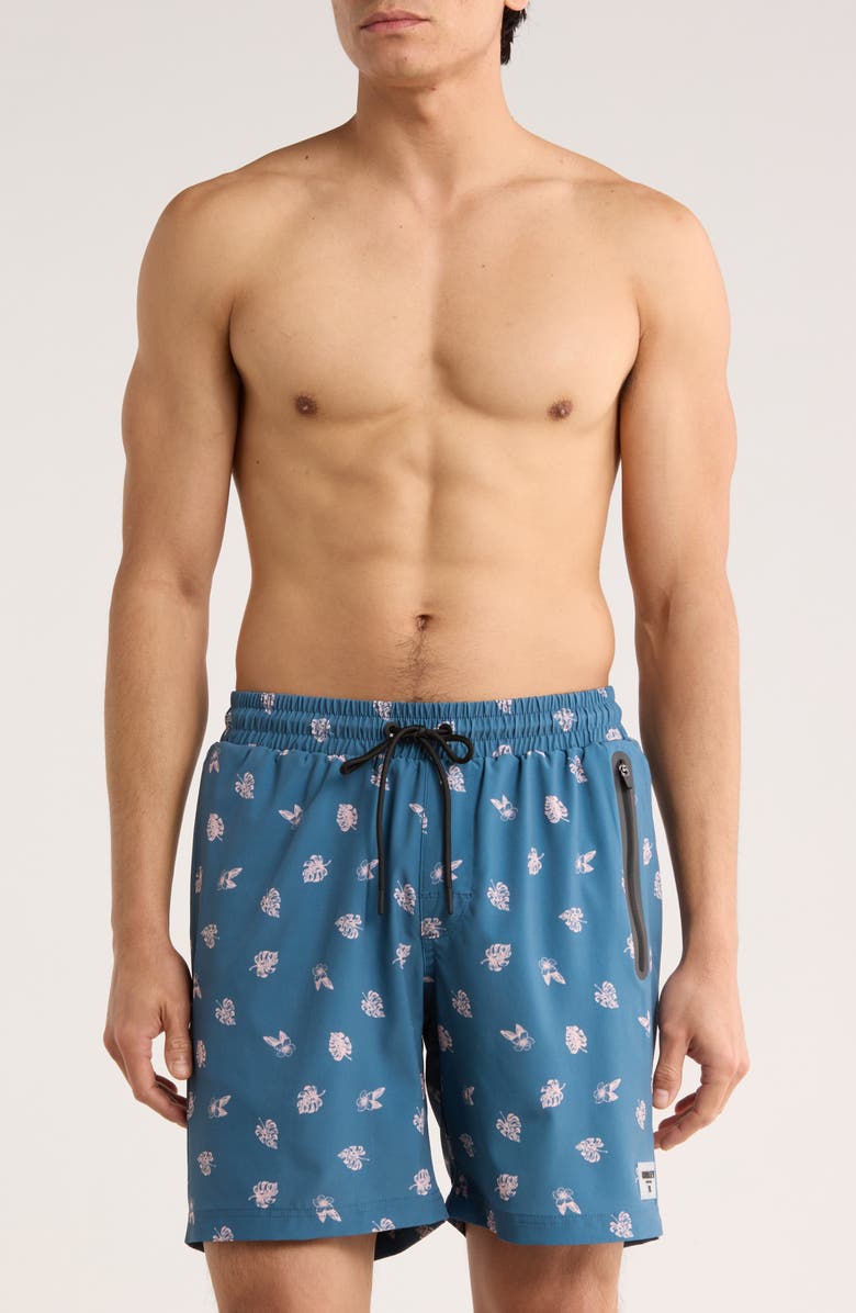 Hurley Futura Volley Swim Trunks, Main, color, Grey Teal