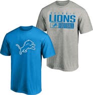 FANATICS Men's Fanatics  Heather Gray/Blue Detroit Lions Big & Tall 2-Pack T-Shirt Set