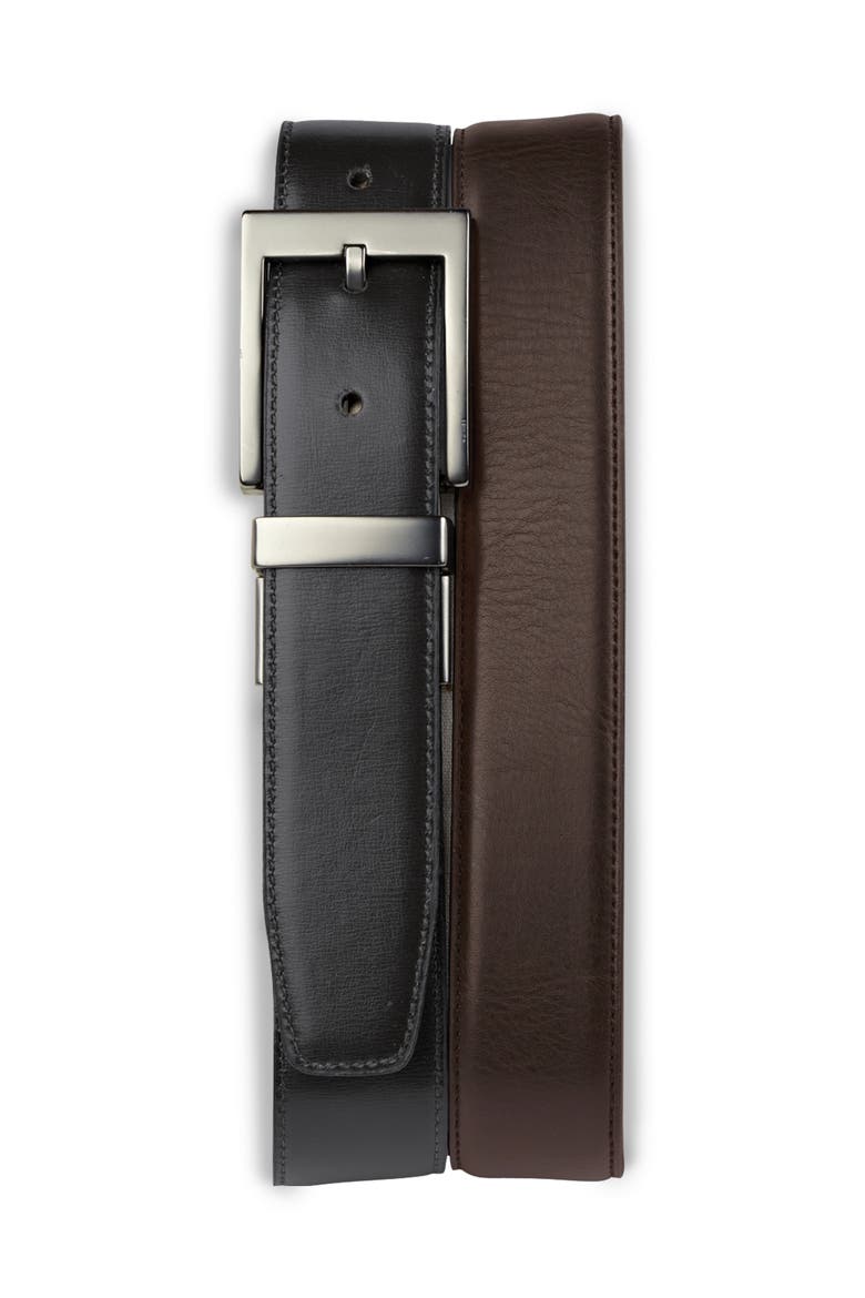 Reversible Dress Belt, Main, color, BLACK/BROW