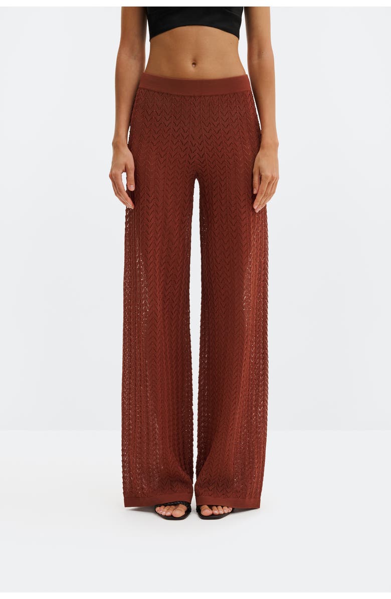 Malina Martina Wide Structure Knitted Pants, Main, color, Rust
