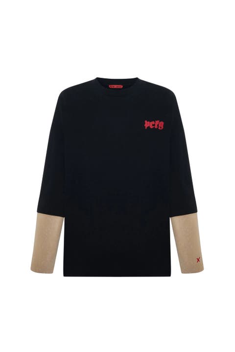 Daydreamers Printed T Shirt With Acid Wash Sleeves