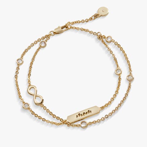 Mom' Infinity Chain Bracelet, Adjustable