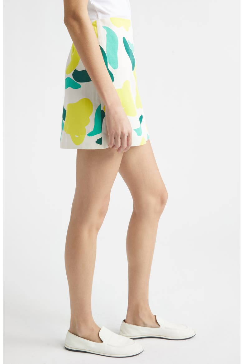 Kokominen Lemmitty Cotton & Linen Skirt, Alternate, color, OFF WHITE YELLOW GREEN