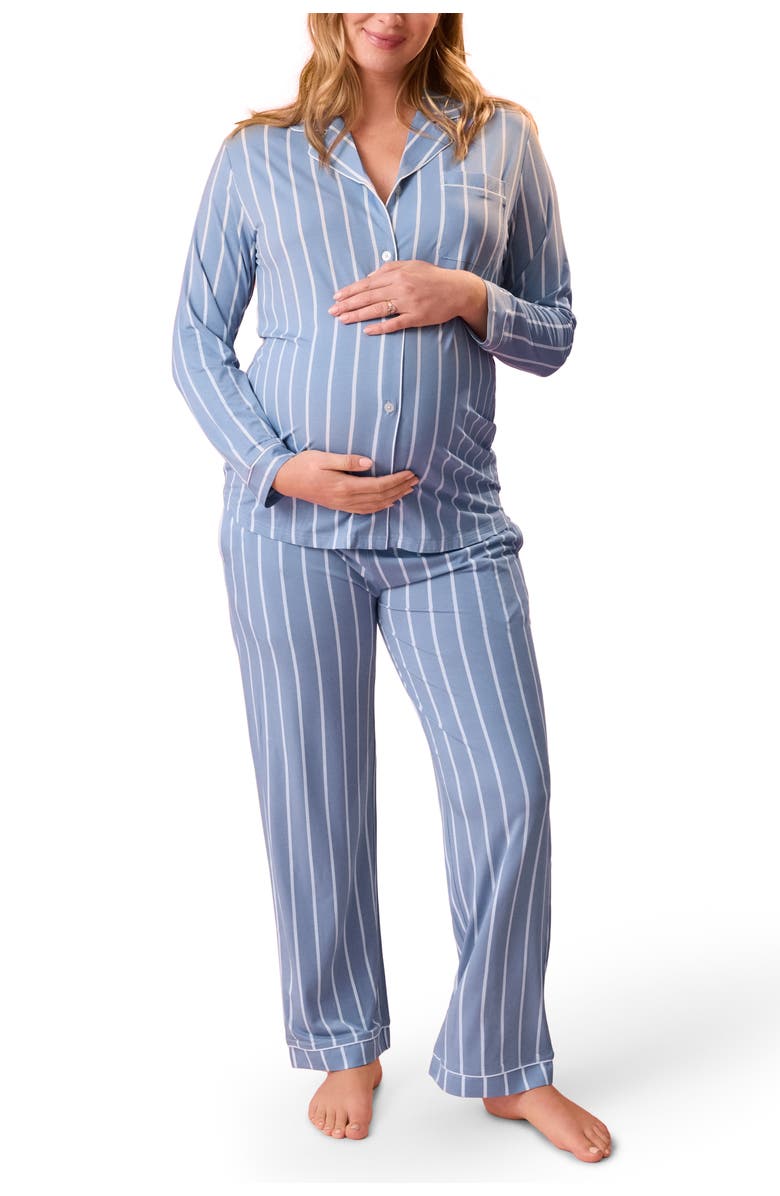 Kindred Bravely Clea Classic Long Sleeve Maternity & Nursing Pajama, Main, color, Vintage Blue