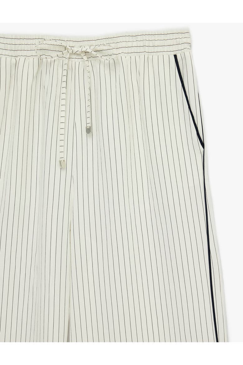 Striped Wide Leg Trousers with Drawstring, Alternate, color, WHITE STRIPE