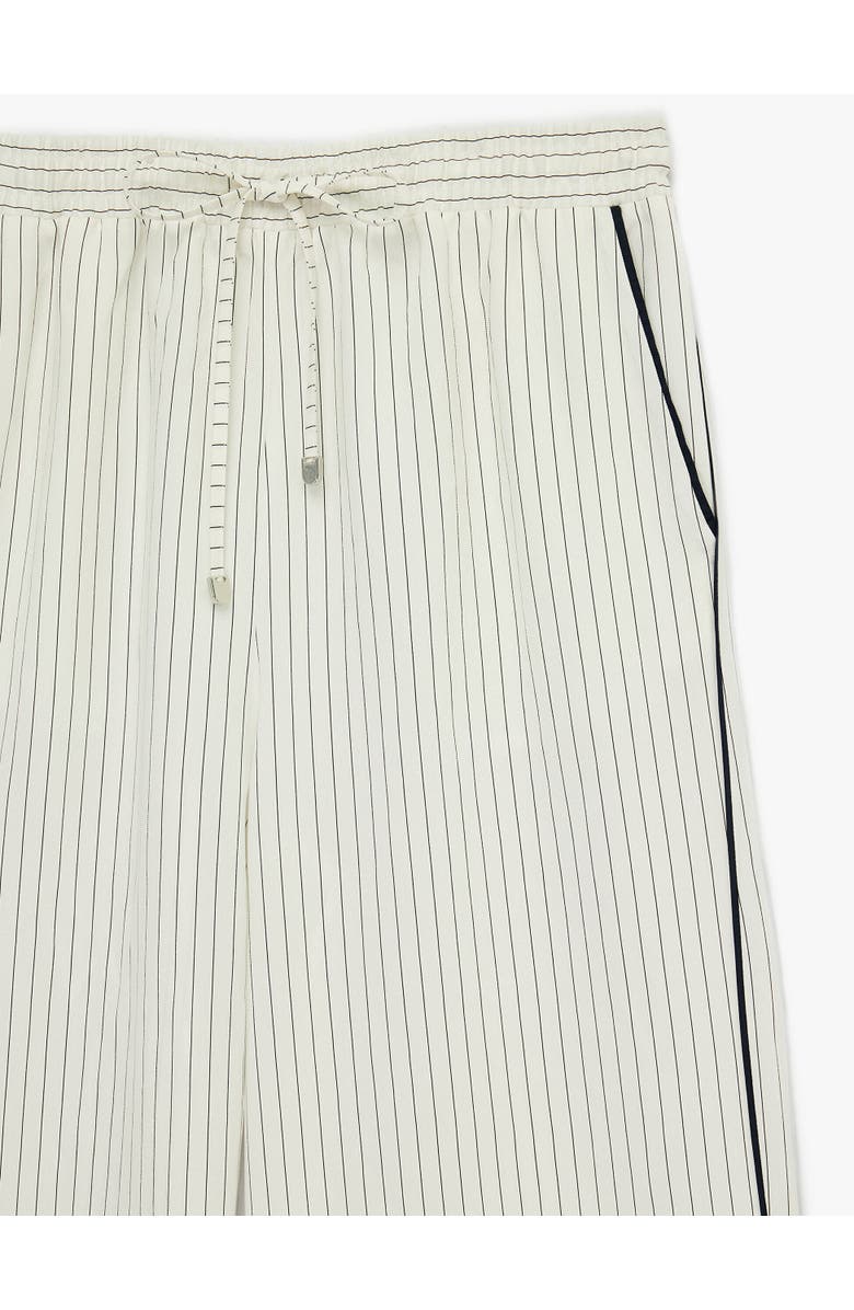 Koton Striped Wide Leg Trousers with Drawstring, Alternate, color, White Stripe