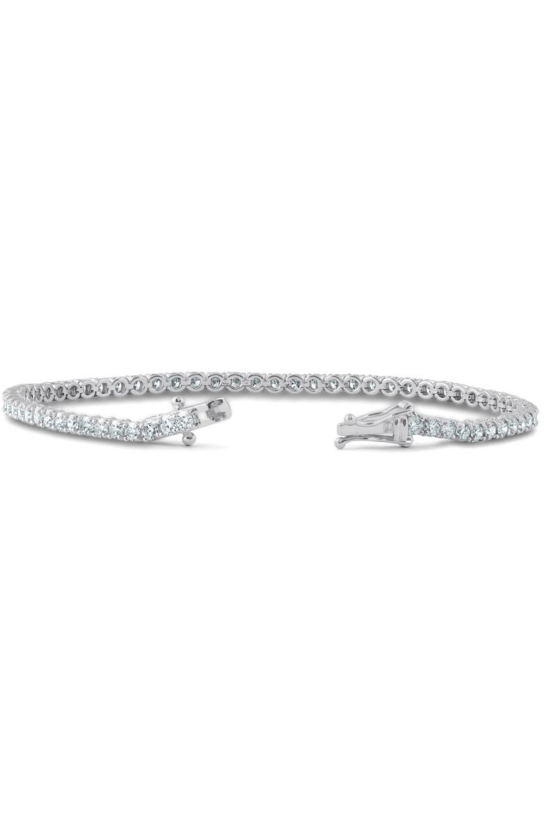 4 Carat TW Round Cut Diamond Tennis Bracelet 14k Gold Lab Grown, Alternate, color, 14k White Gold