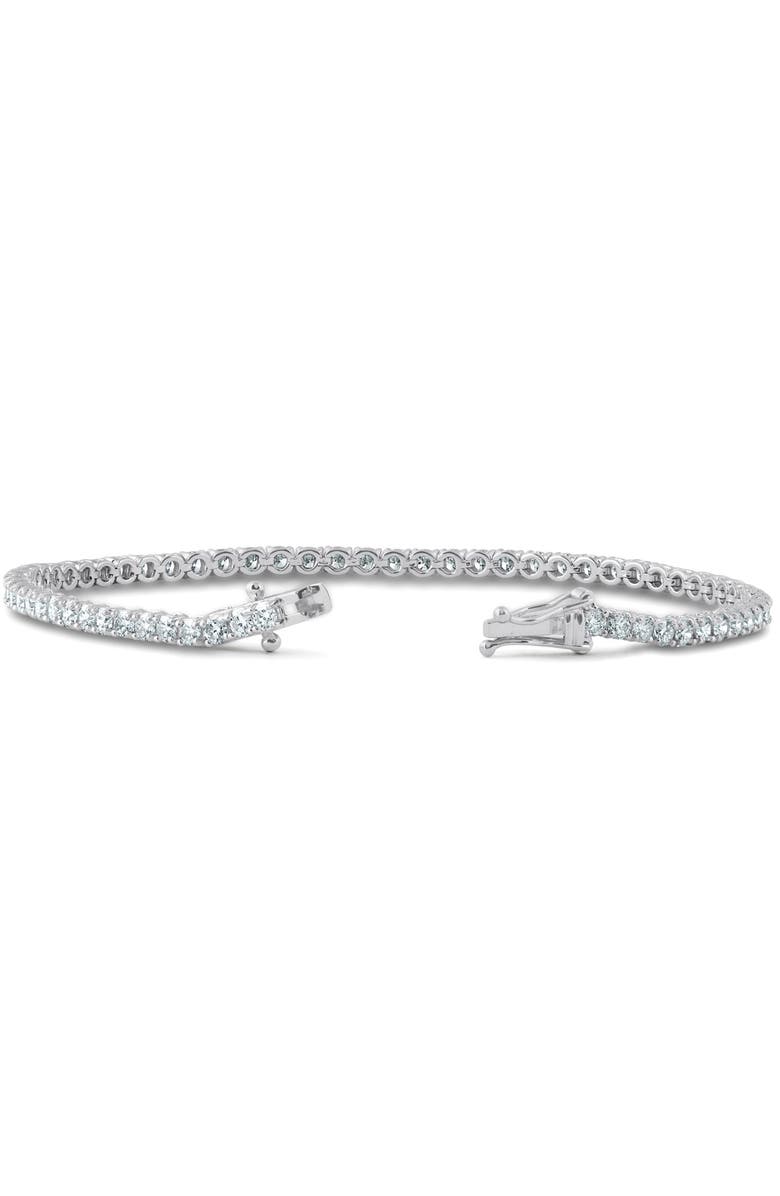 Bliss Diamond 4 Carat TW Round Cut Diamond Tennis Bracelet 14k Gold Lab Grown, Alternate, color, 14K White Gold