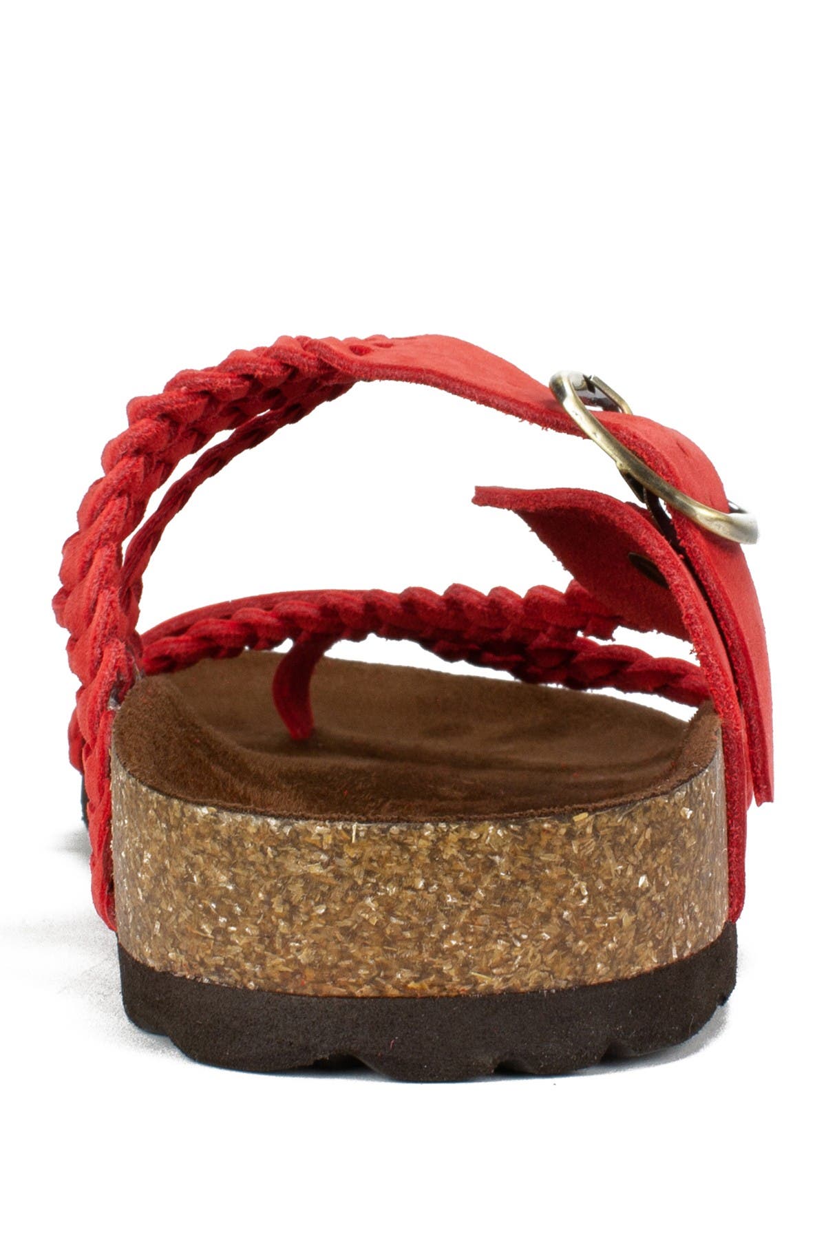 Hayleigh Braided Leather Footbed Sandal, Alternate, color, RED/NUBUCK