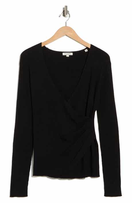 MAX STUDIO Faux Wrap Knit Sweater
