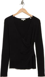MAX STUDIO Faux Wrap Knit Sweater