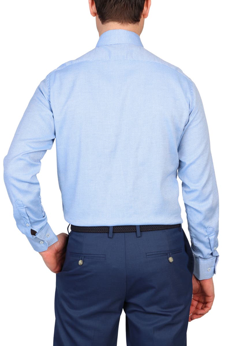 TailorByrd Trim Fit Textured Birdseye Non-Iron Stretch Dress Shirt, Alternate, color, Blue