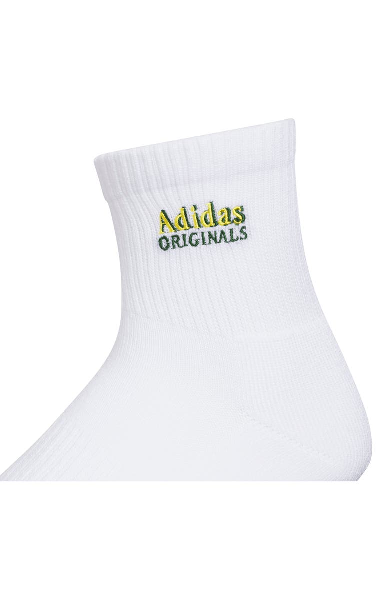 adidas Gender Inclusive Paramount Assorted 3-Pack Quarter Socks, Alternate, color, White/ Yellow/ Blue
