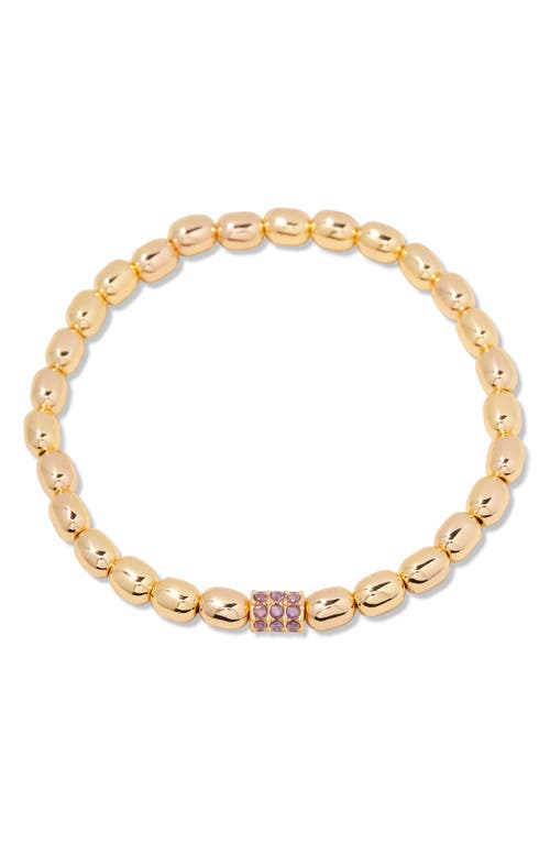 Brook & York Brook And York Brei Birthstone Beaded Stretch Bracelet In Gold February