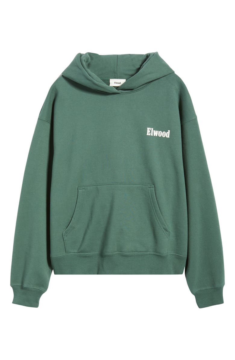 Elwood Trademark Logo Heavyweight Hoodie, Alternate, color, Emerald