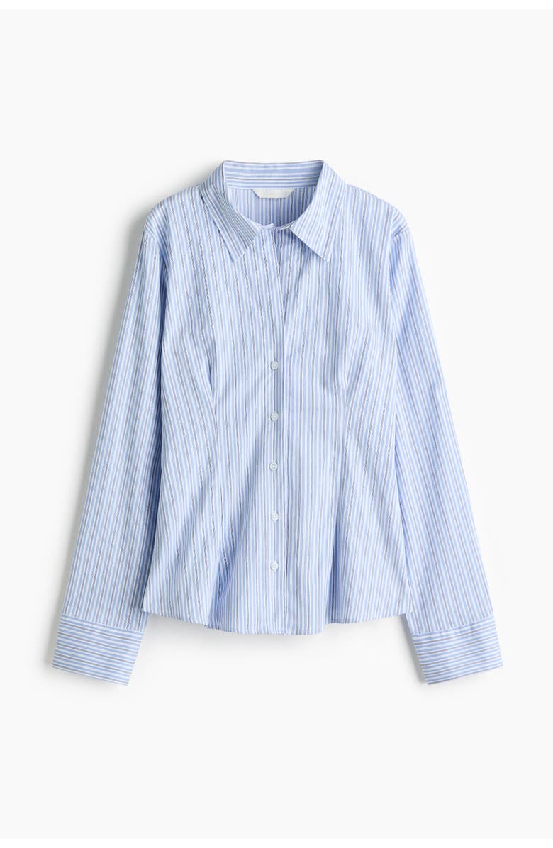 H&M Fitted Shirt, Main, color, Light Blue/Striped