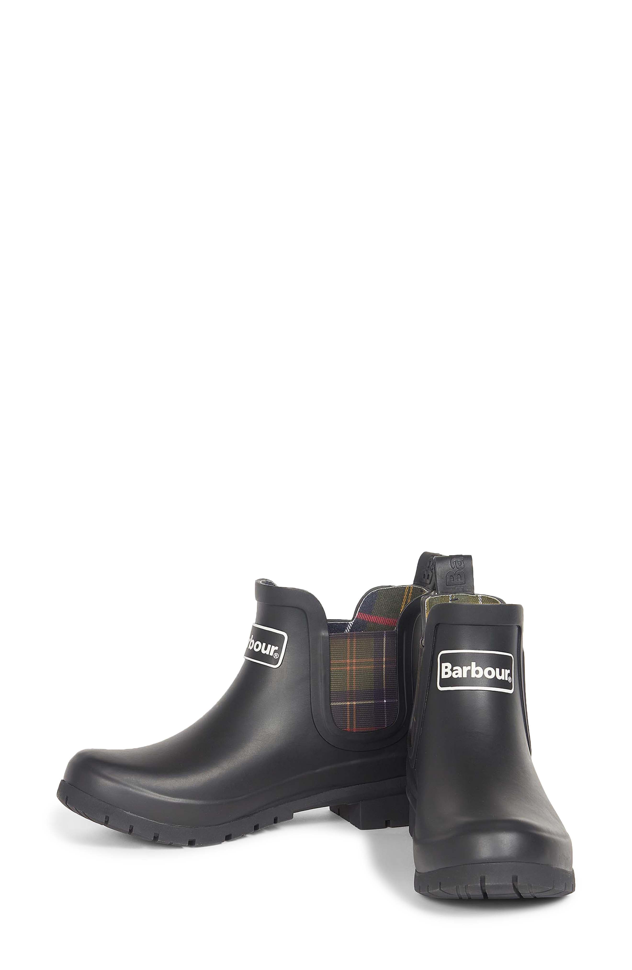 Barbour Kingham Waterproof Chelsea Rain Boot, Alternate, color, Black