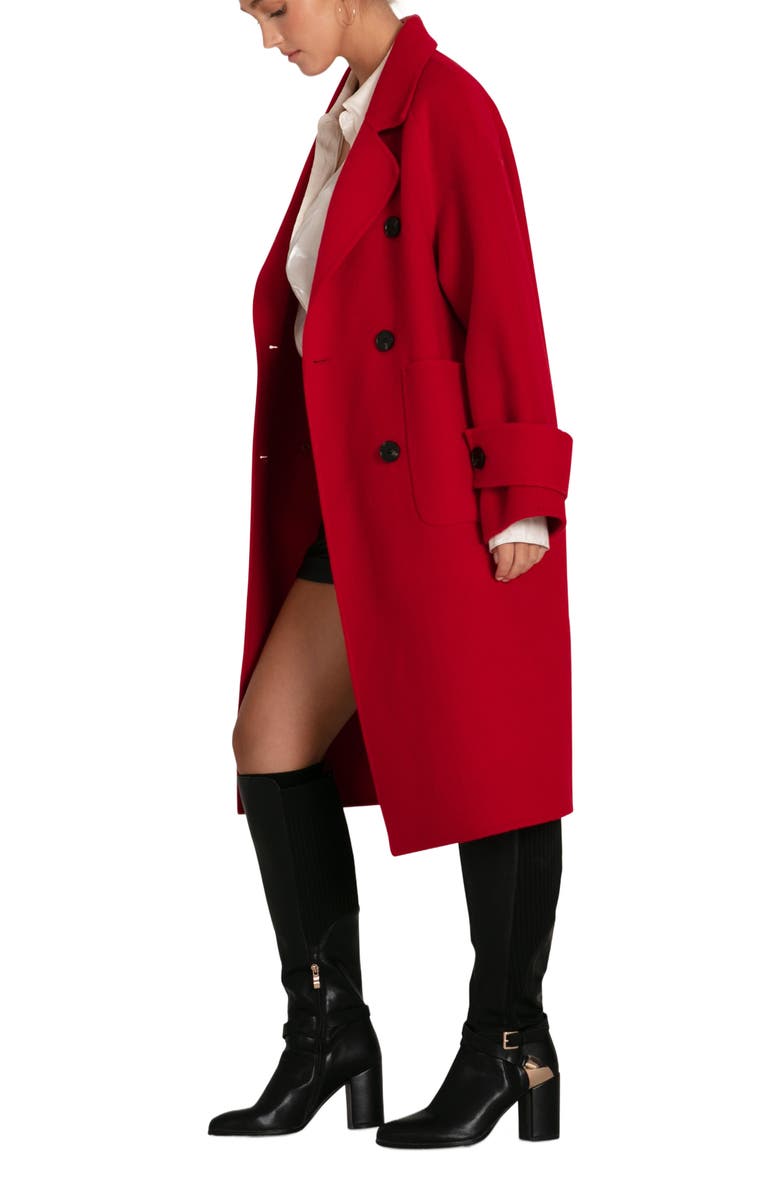 Belle & Bloom Rumour Has It Oversized Wool Blend Coat, Alternate, color, Red