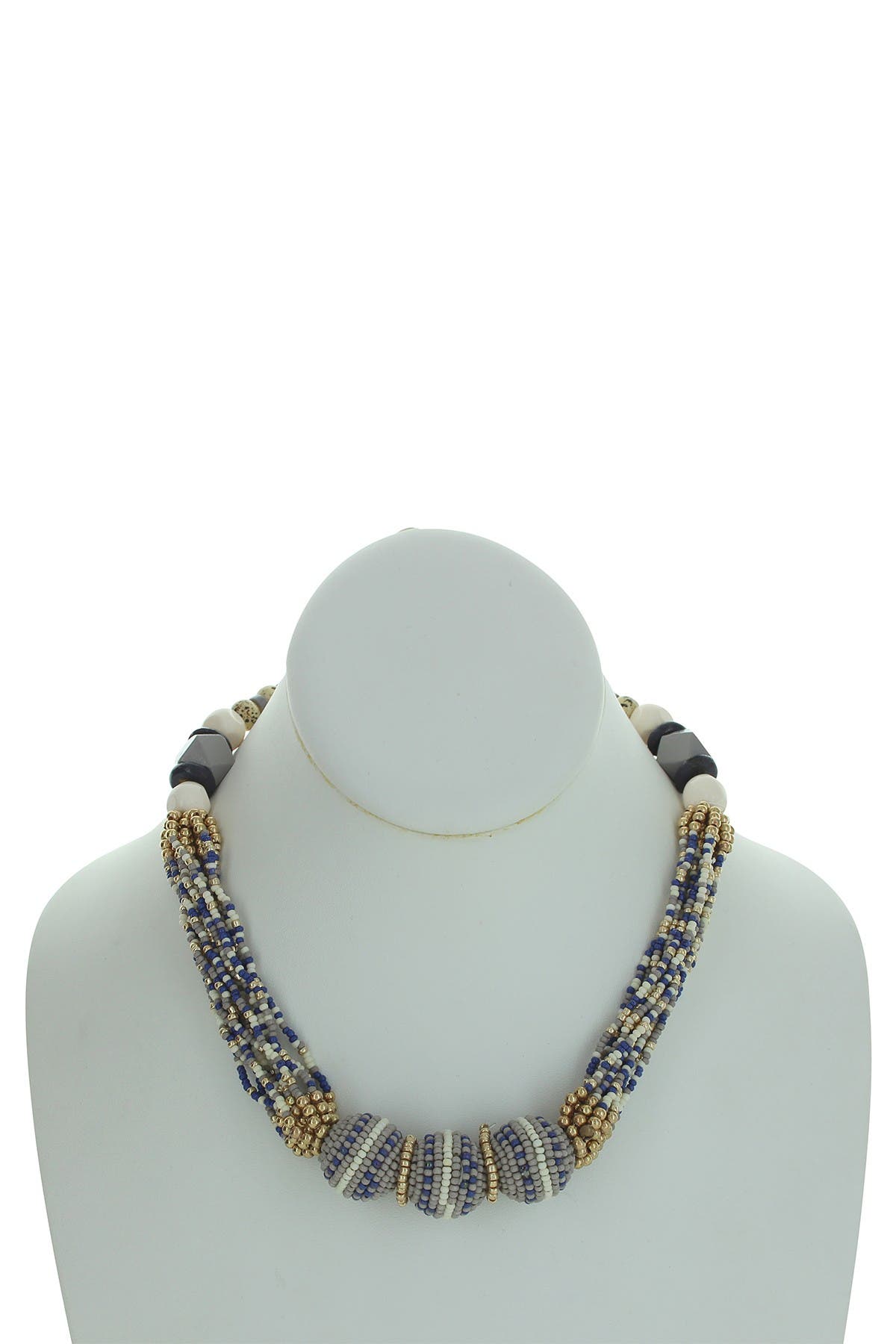 OLIVIA WELLES Sloane 14K Gold Plated Beaded Multi Strand Necklace ...