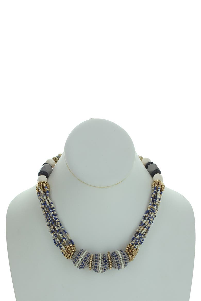 Sloane 14K Gold Plated Beaded Multi Strand Necklace, Alternate, color, GOLD