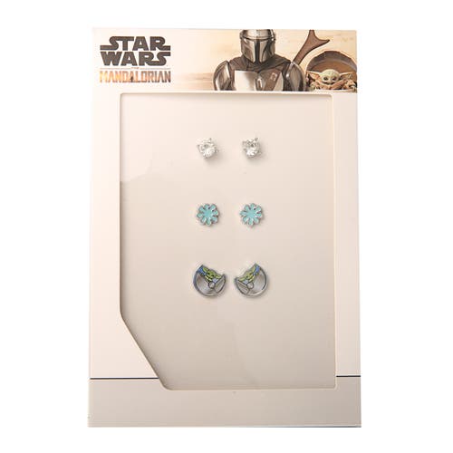 Star Wars The Mandalorian Stud Earrings, 3 Pairs In Metallic