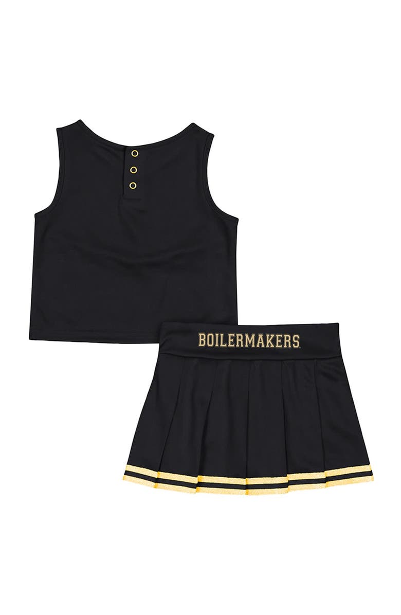 COLOSSEUM Girls Toddler Colosseum Black Purdue Boilermakers Time For Recess Cheer Top & Skirt Set, Alternate, color, Black