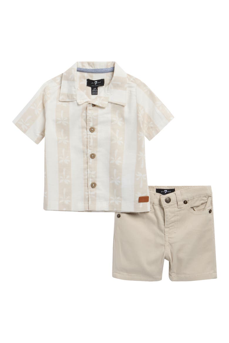 Cabana Shirt & Shorts Set, Main, color, VANILLA