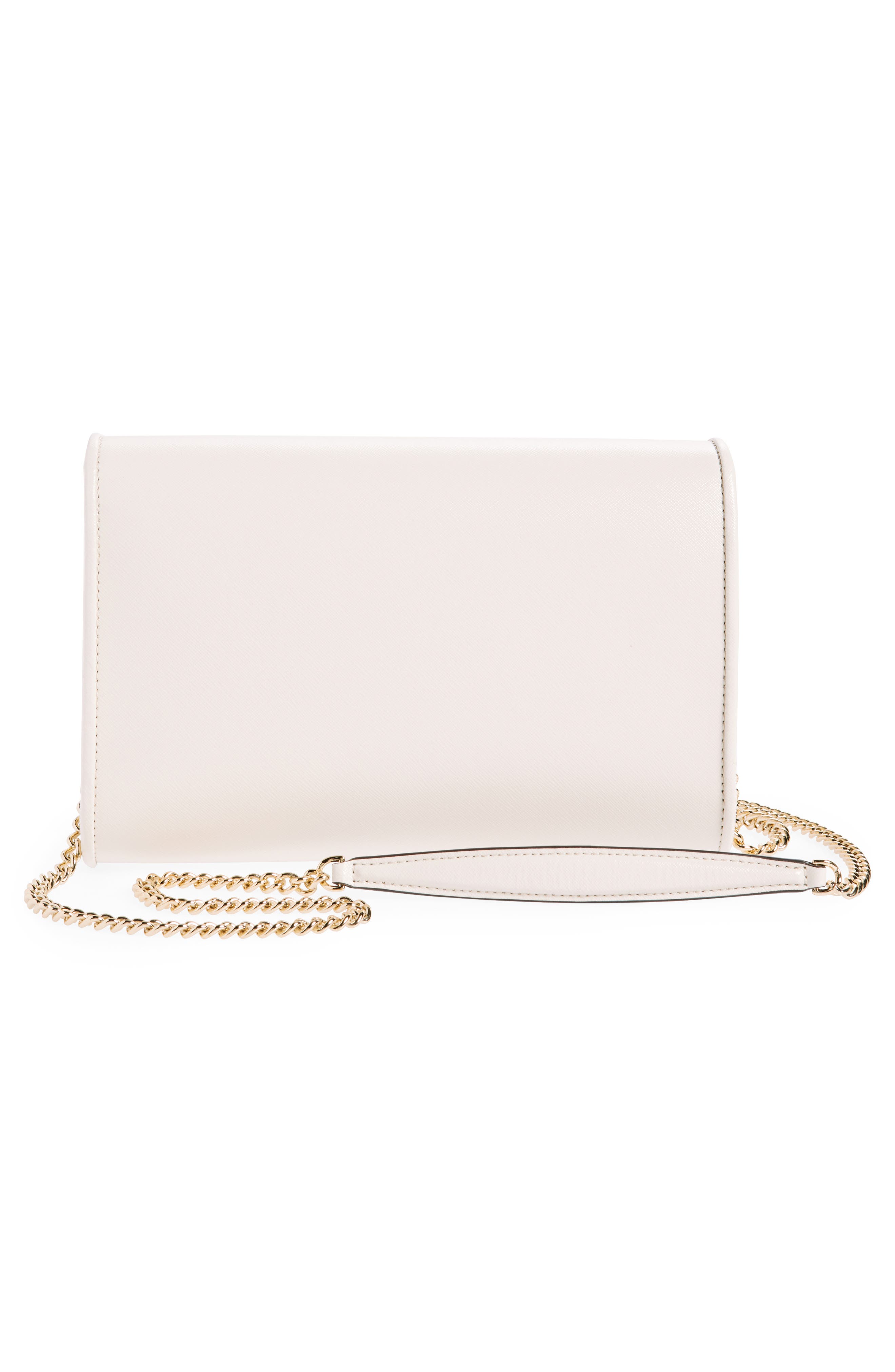 Kate Spade New York anna medium envelope leather convertible clutch, Alternate, color, Parchment