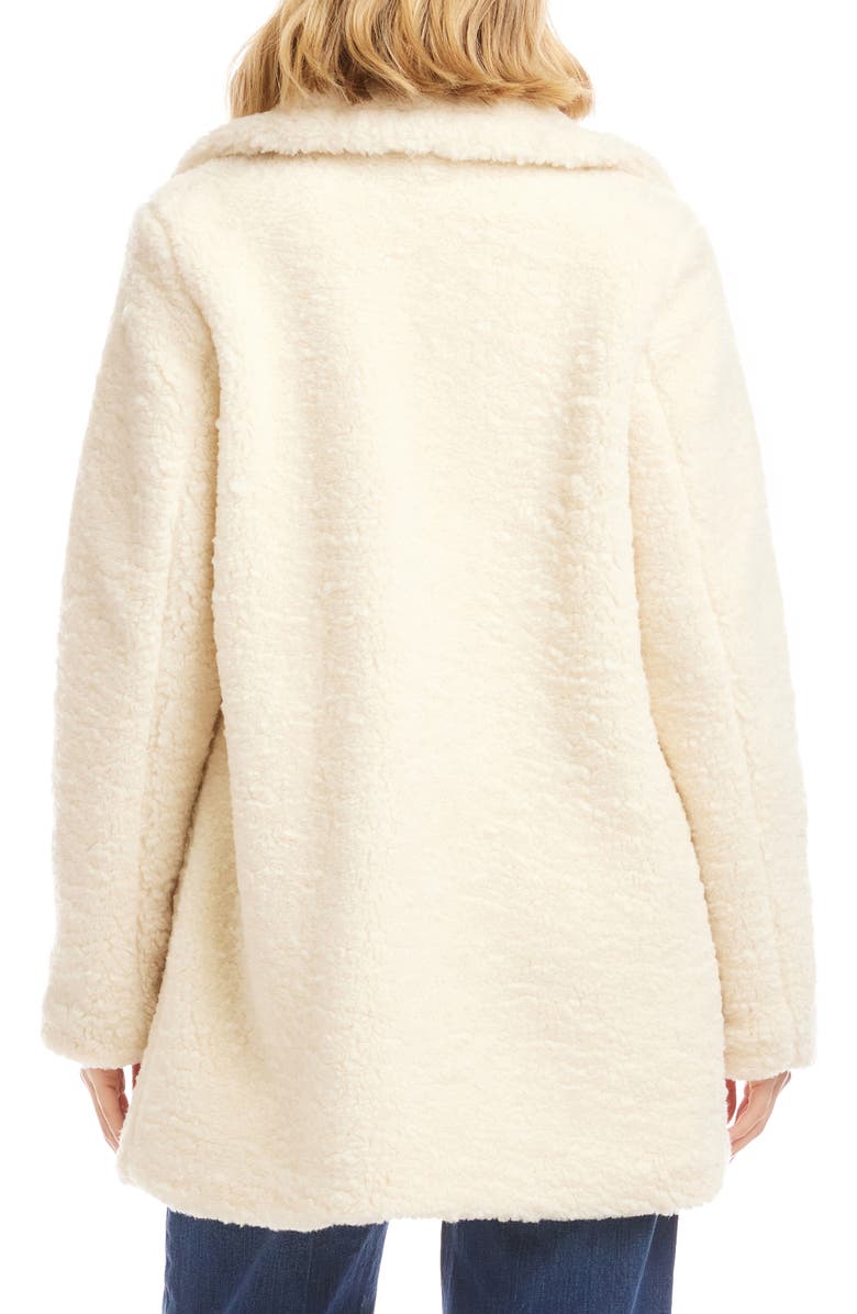 Karen Kane Faux Shearling Coat, Alternate, color, Cream